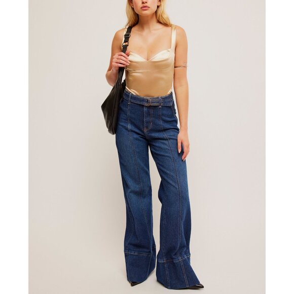 Free People Gold Satin Bodysuit - Picture 5 of 6